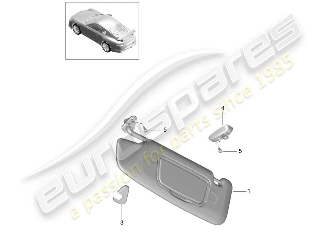 porsche 2021 (991-2 r/gt3/rs) visiere parasole d - mj 2015>> diagramma delle parti