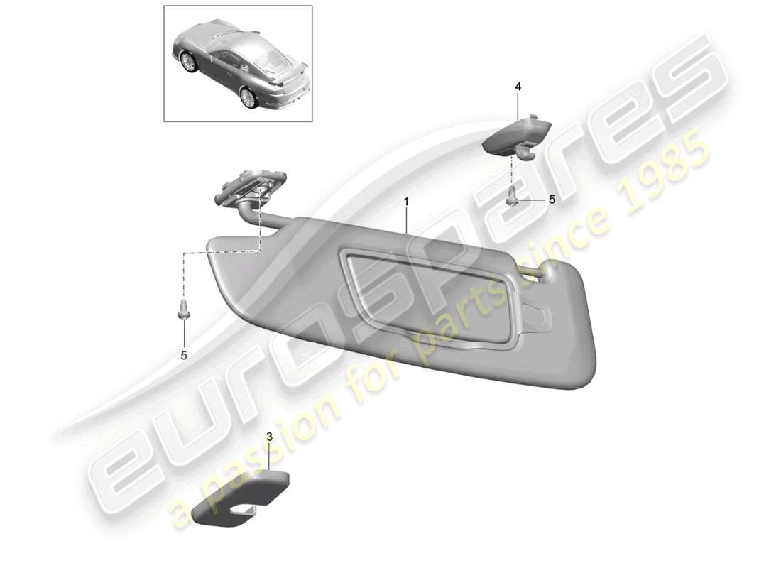 porsche 2021 (991-2 r/gt3/rs) visiere parasole d >>- mj 2014 diagramma delle parti