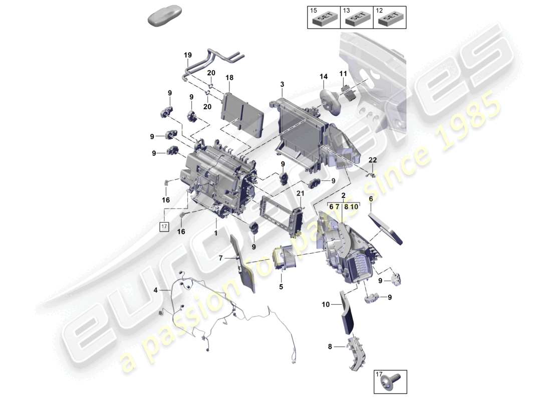 porsche 2026 (cayenne e3 pa) aria condizionata phev diagramma delle parti