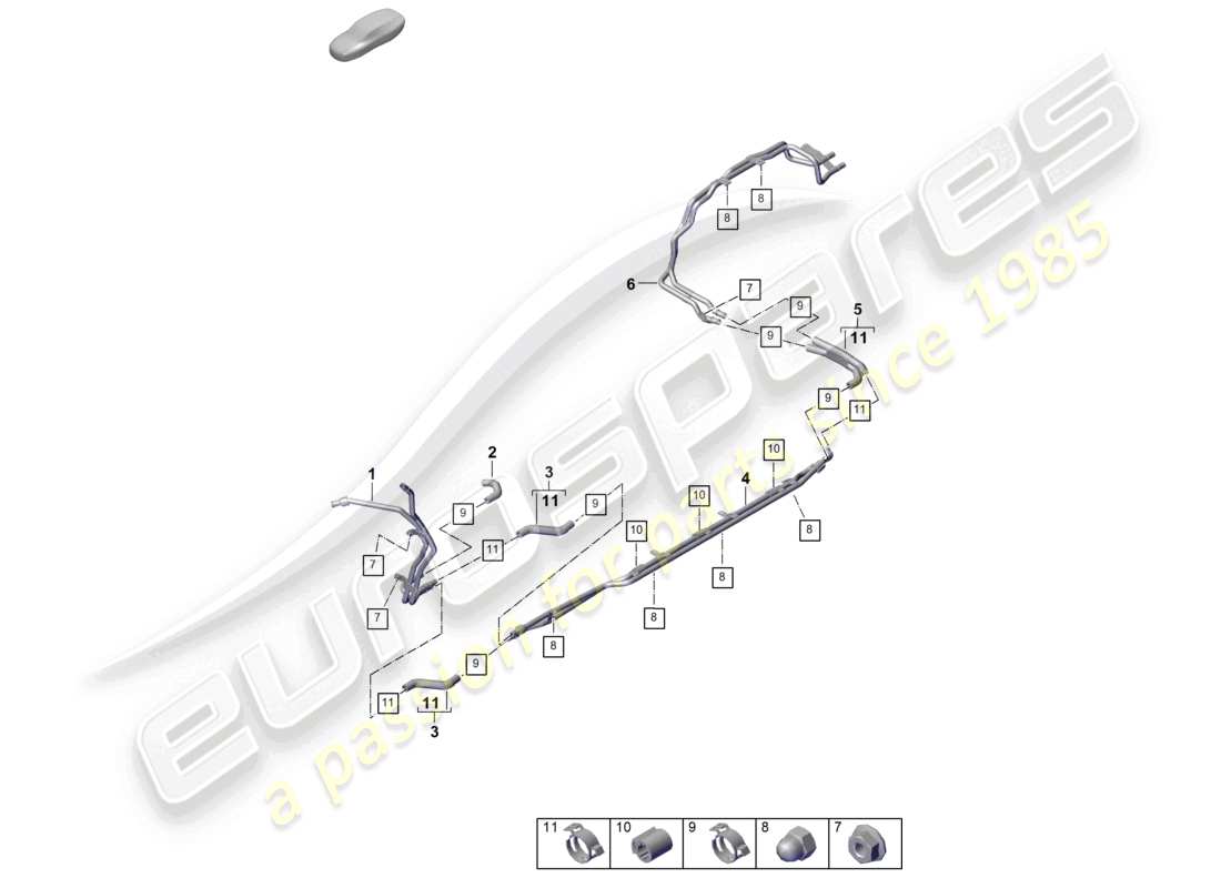 porsche 2026 (cayenne e3 pa) riscaldatore sistema di raffreddamento della batteria per veicoli con trazione ibrida schema delle parti