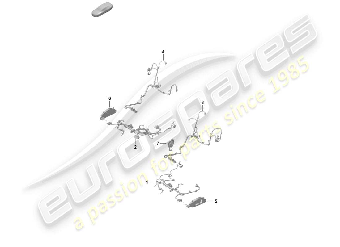 porsche 2024 (992-2) schema elettrico dei componenti del sedile sportivo standard