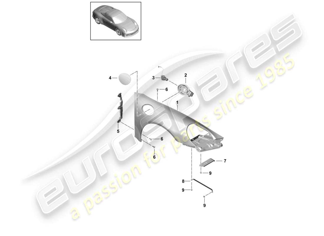 porsche 2021 (991-2 r/gt3/rs) ala diagramma delle parti