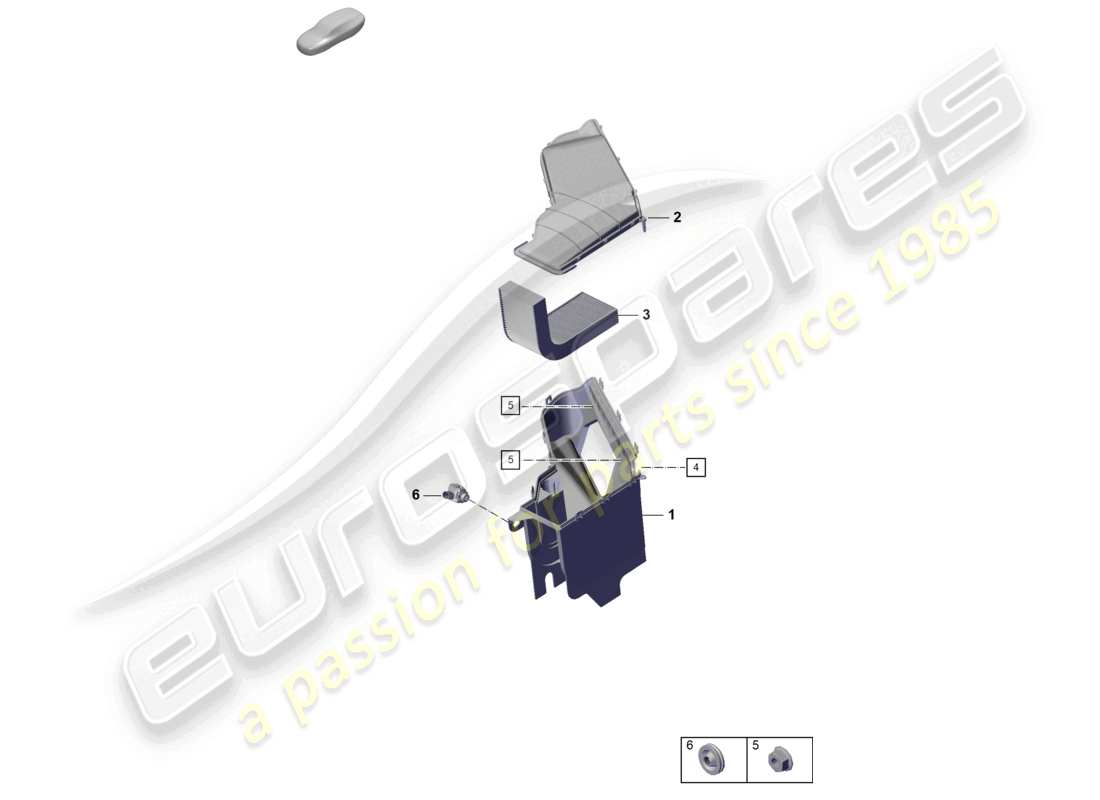 porsche 2021 (718 cayman gt4) schema delle parti presa aria fresca