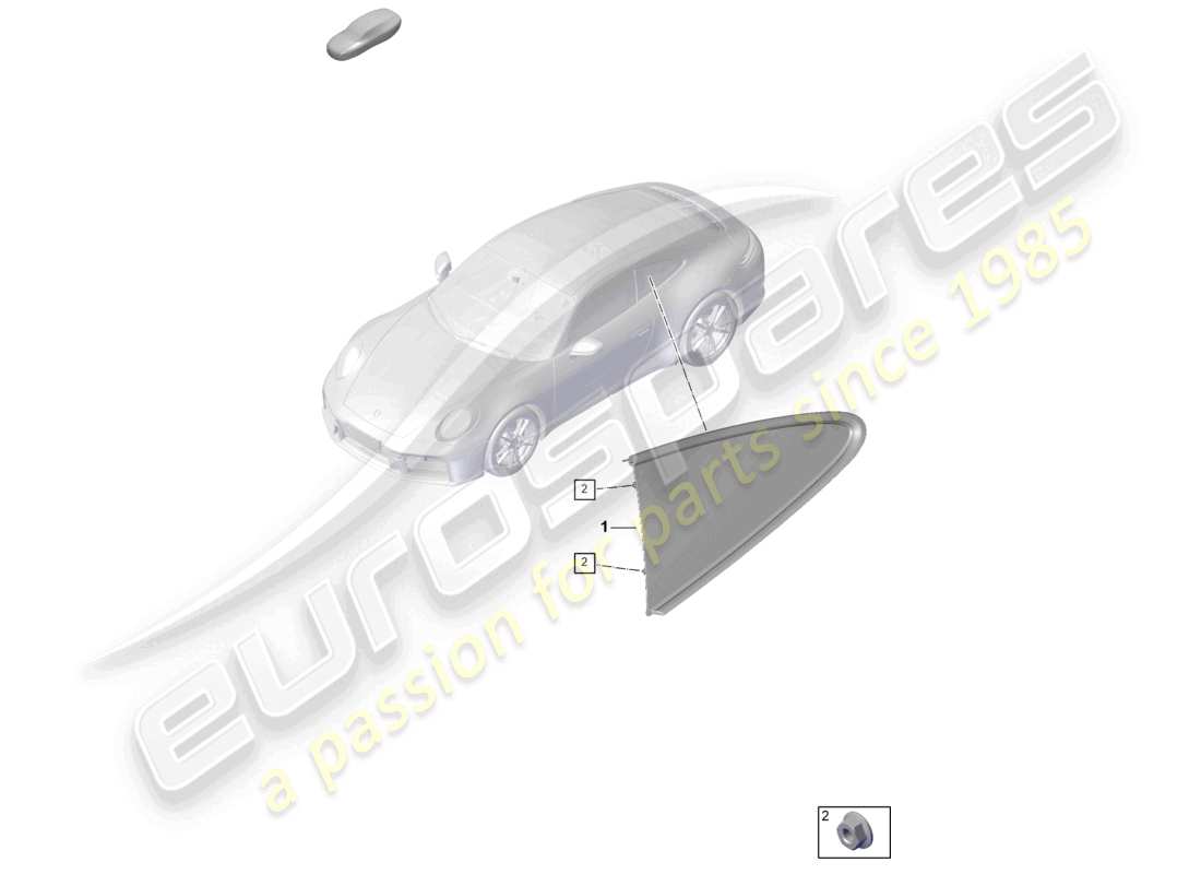 porsche 2024 (992-2) schema delle parti del finestrino laterale