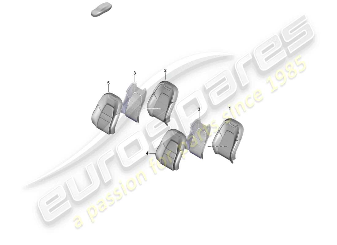 porsche 2025 (cayenne e3 pa) parte in schiuma rivestimento dello schienale sedile standard diagramma delle parti