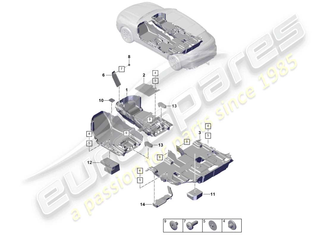 porsche 2023 (cayenne e3 pa) pavimentazione diagramma delle parti