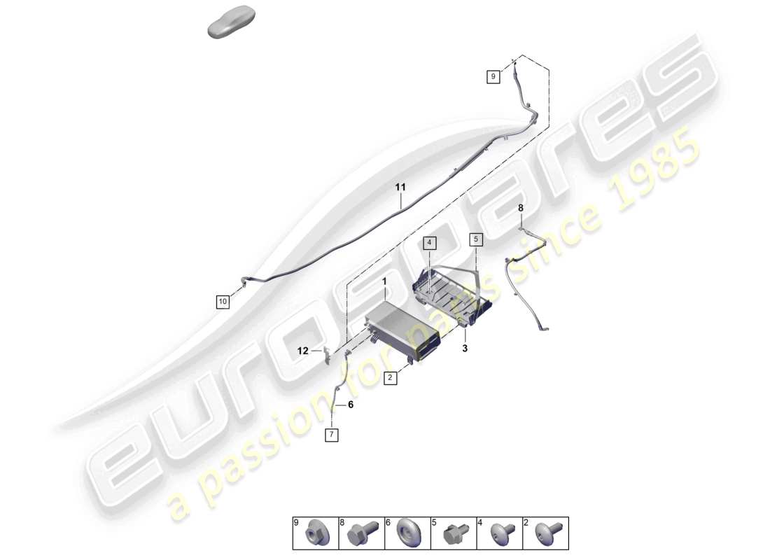 porsche 2026 (992-2) diagramma delle parti della batteria