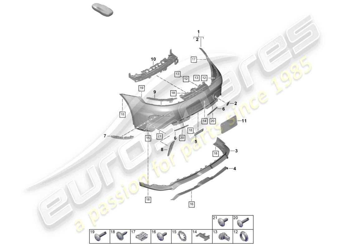 porsche 2026 (992-2 gt3) paraurti posteriore gt3 diagramma delle parti