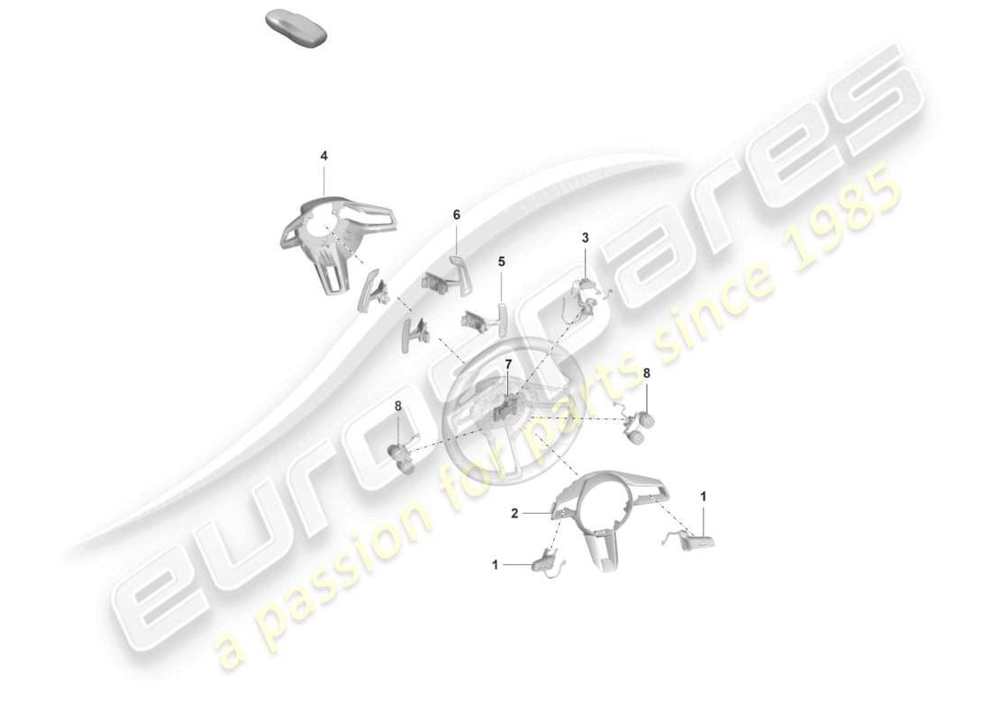 porsche 2022 (992-1 gt3/rs/st) accessori volante gt3 rs schema ricambio