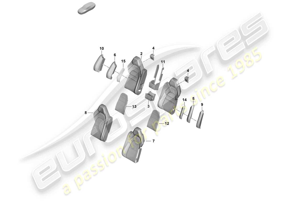 porsche 2025 (panamera 976) parte in schiuma posteriore schienale del sedile posteriore copertura dello schienale diagramma delle parti