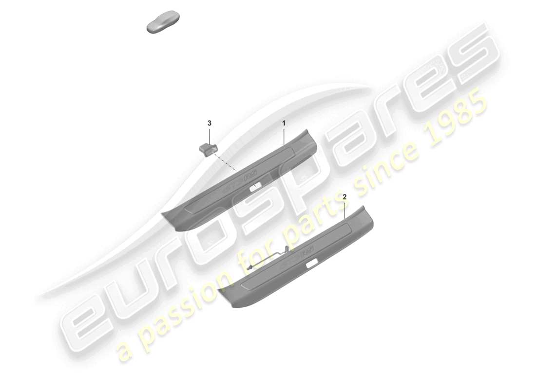 porsche 2026 (992-2 gt3/rs/st) striscia d'ingresso con scritta diagramma delle parti