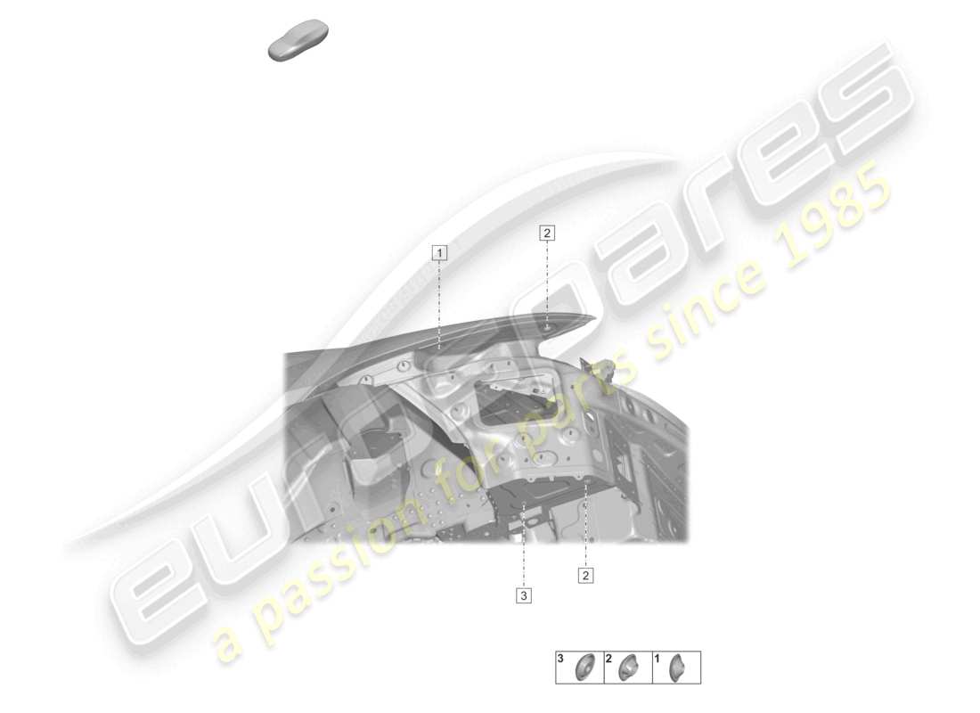 porsche 2023 (taycan 9j1-1) pannello trasversale sinistro a. destro fanale posteriore schema delle parti