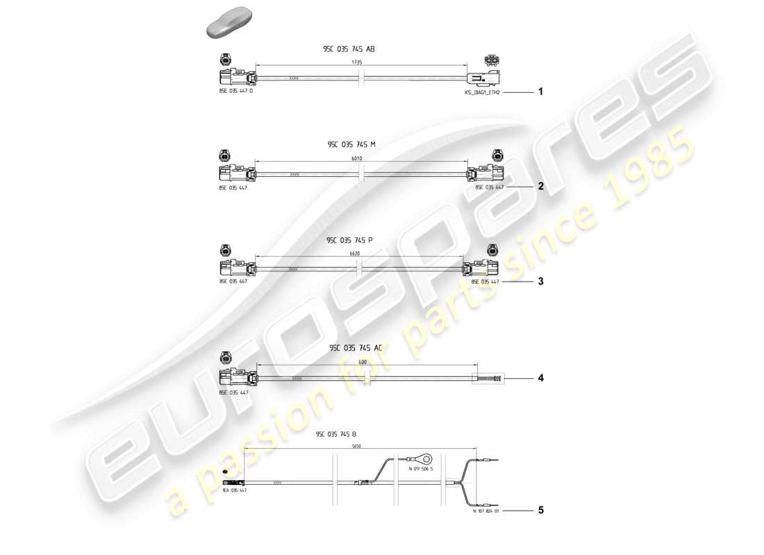 porsche 2025 (macan-e) linea di connessione dati diagramma delle parti