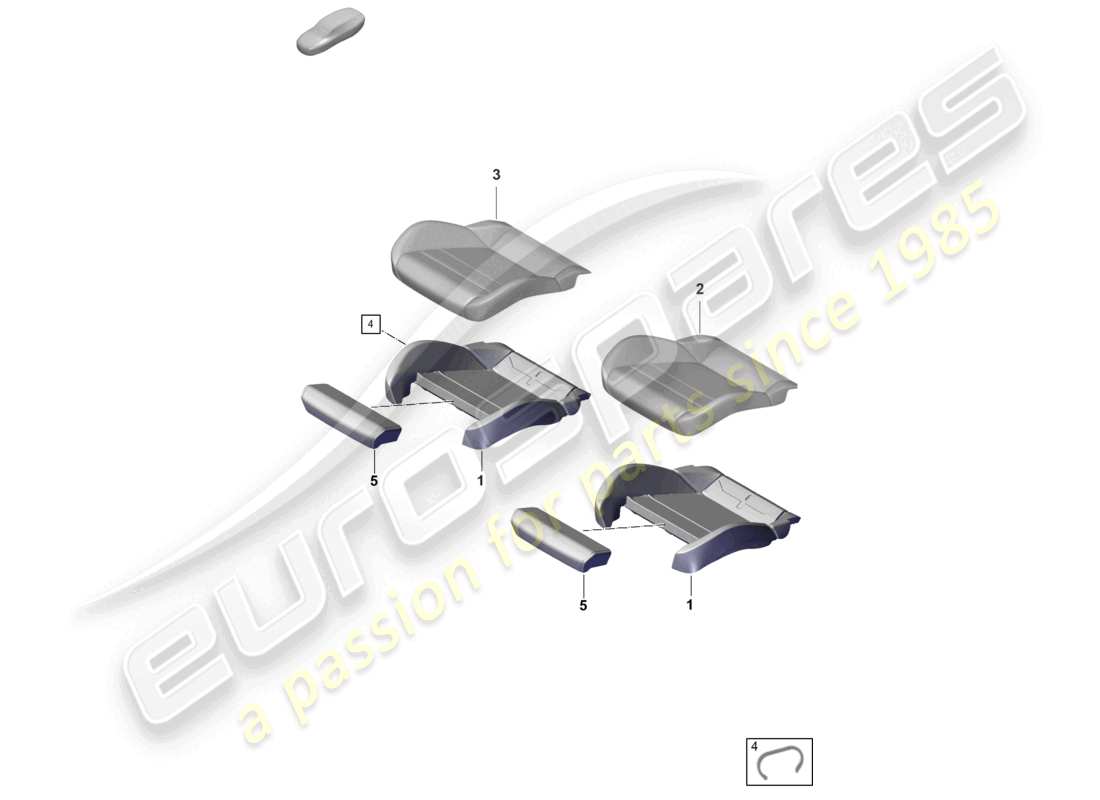porsche 2020 (taycan 9j1-1) parte in schiuma coprisedile sedile sportivo diagramma delle parti