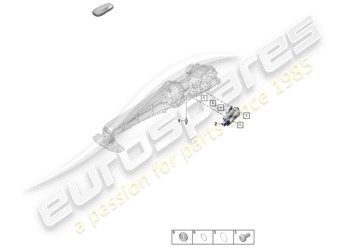 porsche 2024 (992-2) diagramma dei componenti dei sensori del differenziale dell'assale anteriore