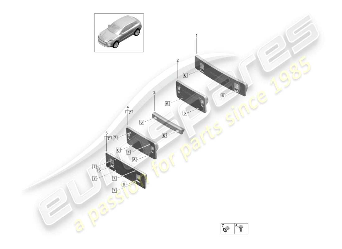 porsche 2021 (macan) portatarga schema delle parti