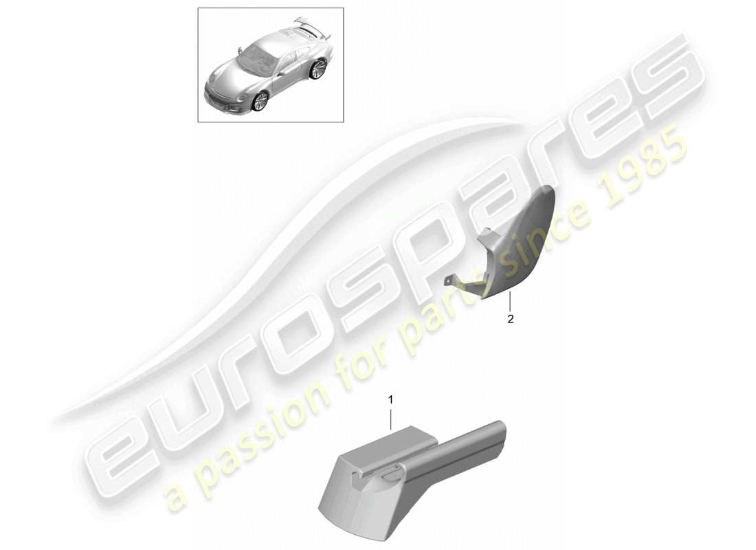 porsche 2021 (991-2 r/gt3/rs) sedile sportivo plus (completo) non più disponibile rivestimento per guida di scorrimento sedile anteriore schema dei componenti
