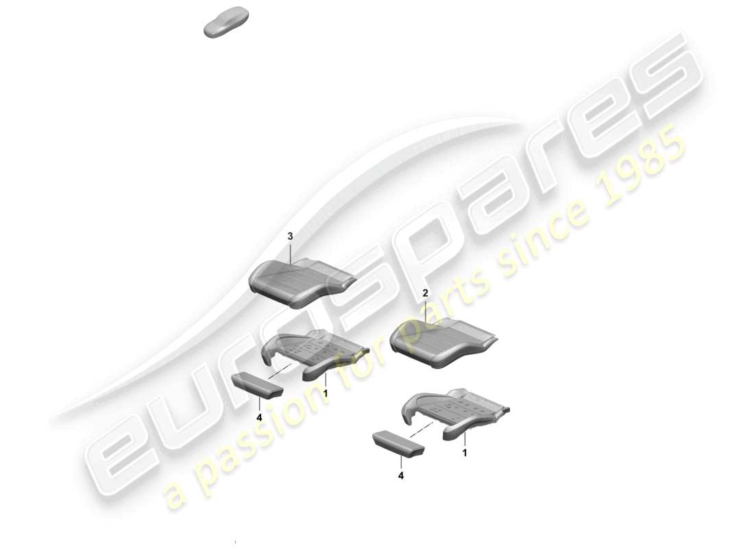 porsche 2025 (macan-e) parte in schiuma coprisedile sedile sportivo diagramma delle parti