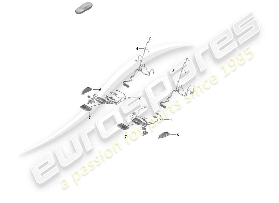 porsche 2025 (panamera 976) schema elettrico dei componenti del sedile standard