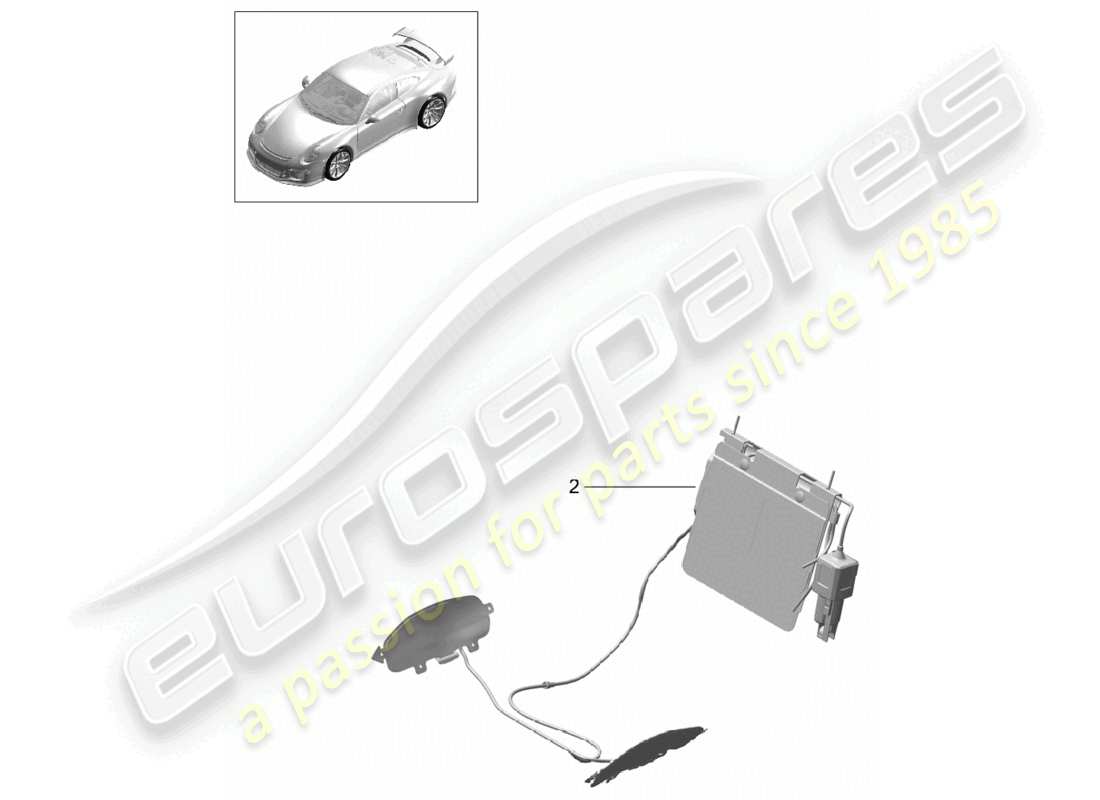 porsche 2021 (991-2 r/gt3/rs) schema delle parti degli accessori per il supporto lombare