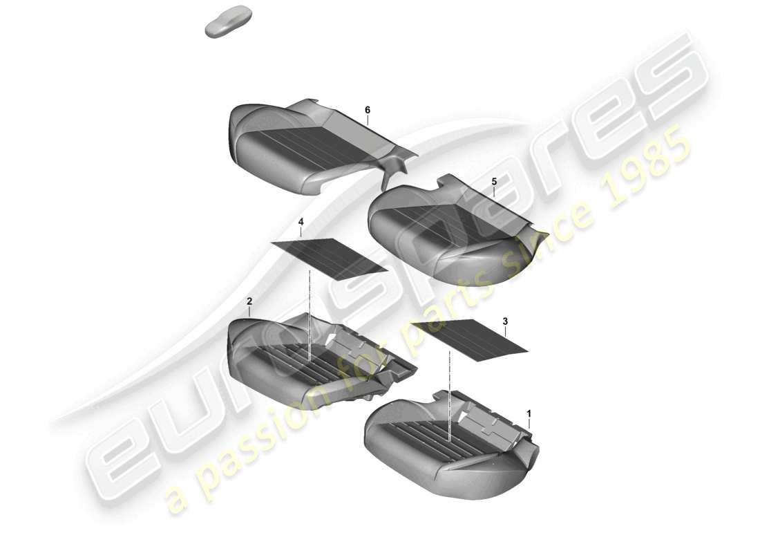 porsche 2026 (panamera 976) parte in schiuma cuscino del sedile posteriore coprisedile schema delle parti