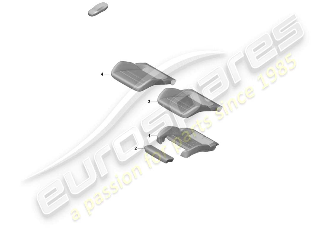 porsche 2024 (992-2) parte in schiuma cuscino del sedile sedile sportivo plus con cuciture schema delle parti