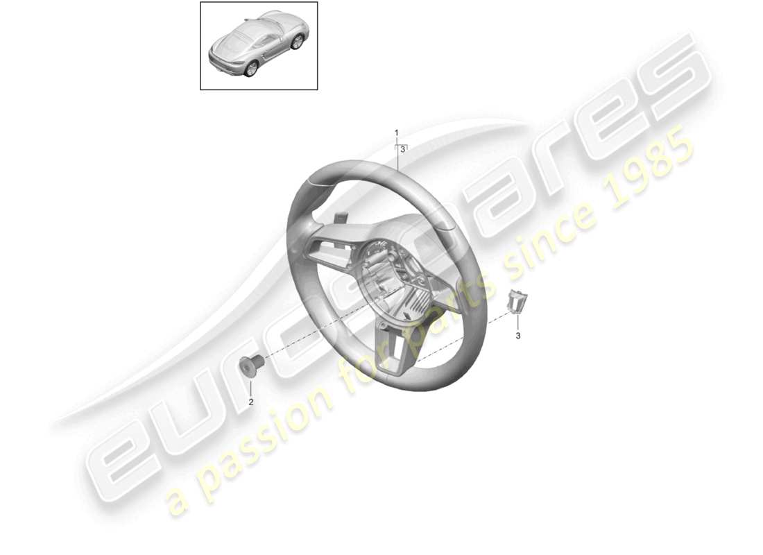 porsche 2022 (718 cayman) schema delle parti del cambio manuale del volante