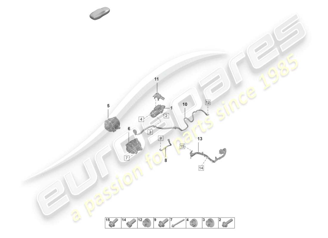 porsche 2024 (992-1) diagramma delle parti dell'alternatore di avviamento