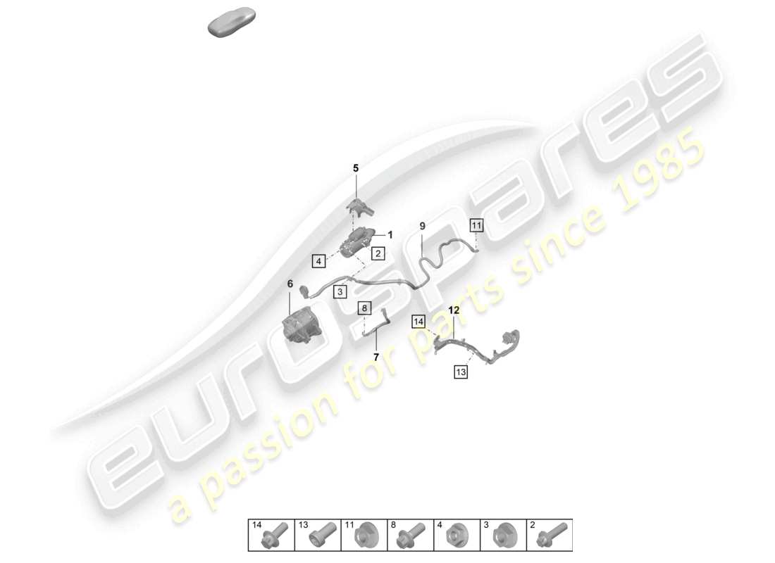 porsche 2021 (992-1 turbo / s) diagramma delle parti dell'alternatore di avviamento