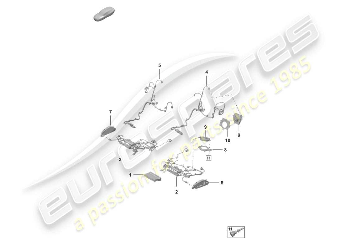 porsche 2025 (992-2 turbo / s) sedile sportivo elettrico sedile sportivo plus per veicoli con regolazione elettrica dei sedili 14-way per modelli con sedili regolabili elettricamente 18-way schema dei componenti
