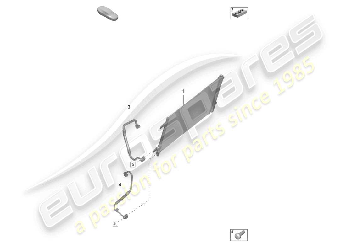 porsche 2023 (992-1 gt3/rs/st) condensatore aria condizionata diagramma delle parti
