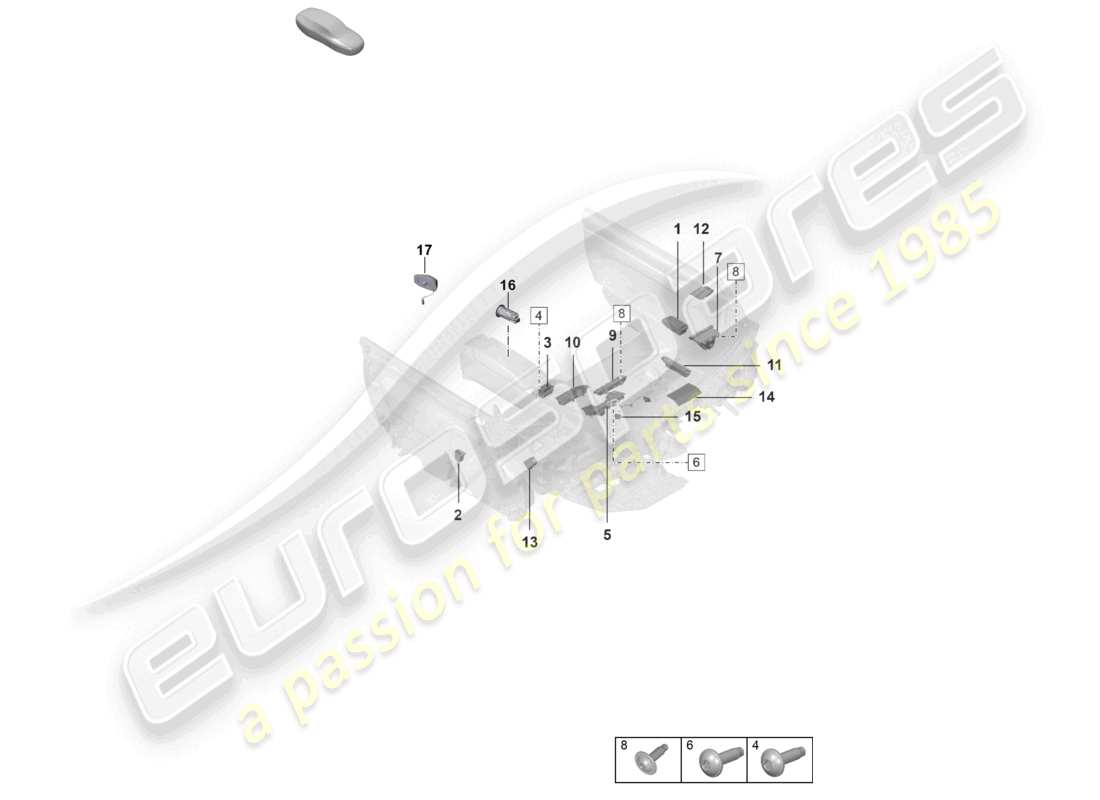 porsche 2020 (992-1 turbo / s) diagramma delle parti della presa dell'interruttore