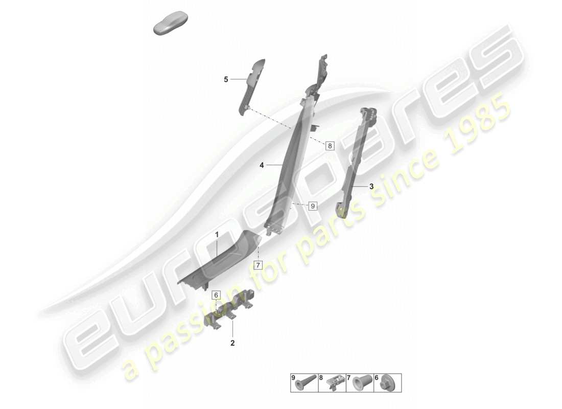 porsche 2021 (panamera 971-2) schema della parte posteriore del rivestimento del battistrada