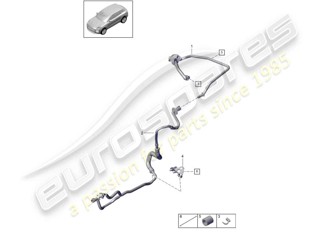 porsche 2021 (macan) linea del vuoto diagramma delle parti
