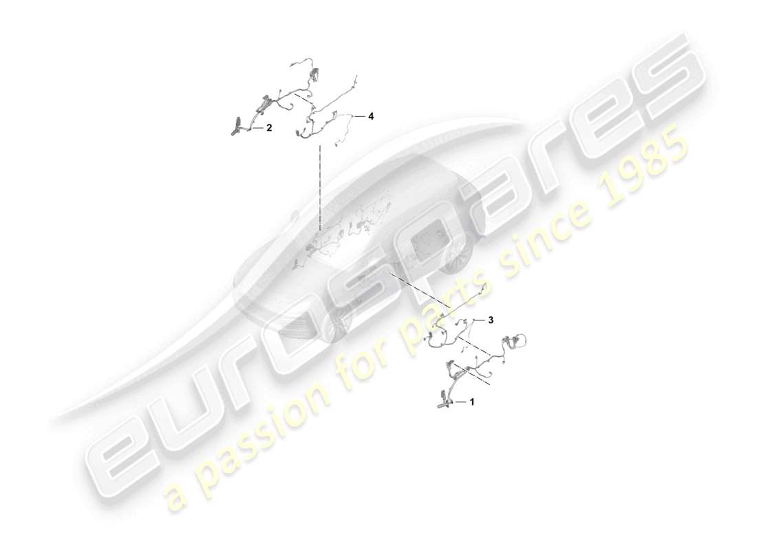 porsche 2025 (cayenne e3 pa) cablaggi porte anteriori porte schema delle parti