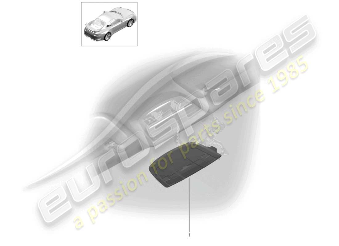 porsche 2021 (991-2 r/gt3/rs) diagramma delle parti del tetto della console