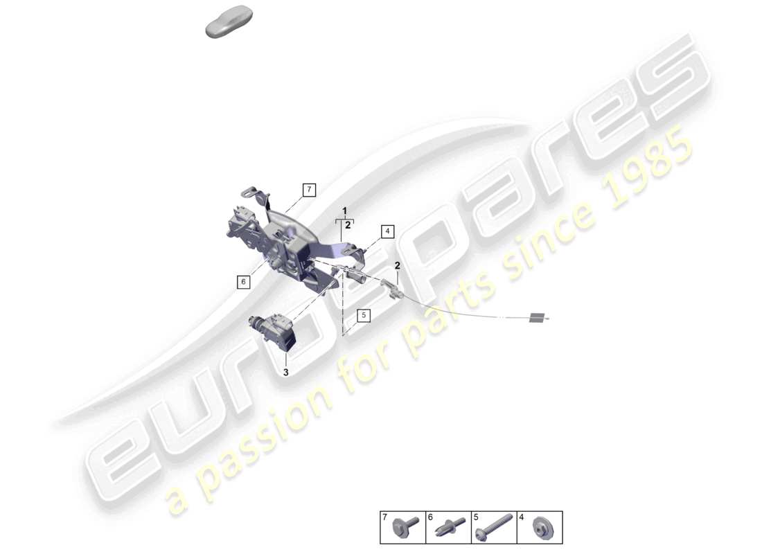 porsche 2023 (992-1 turbo / s) blocco meccanismo di bloccaggio diagramma delle parti