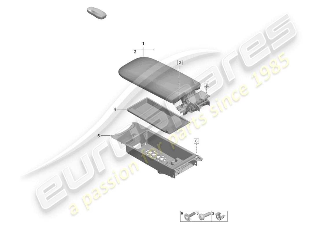 porsche 2021 (992-1 gt3/rs/st) accessori per la consolle centrale diagramma delle parti