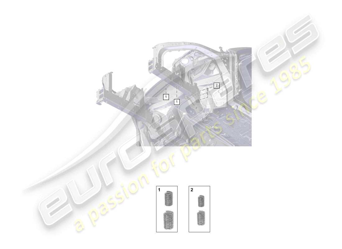 porsche 2025 (cayenne e3 pa) kit di riparazione filettature per longherone anteriore schema delle parti