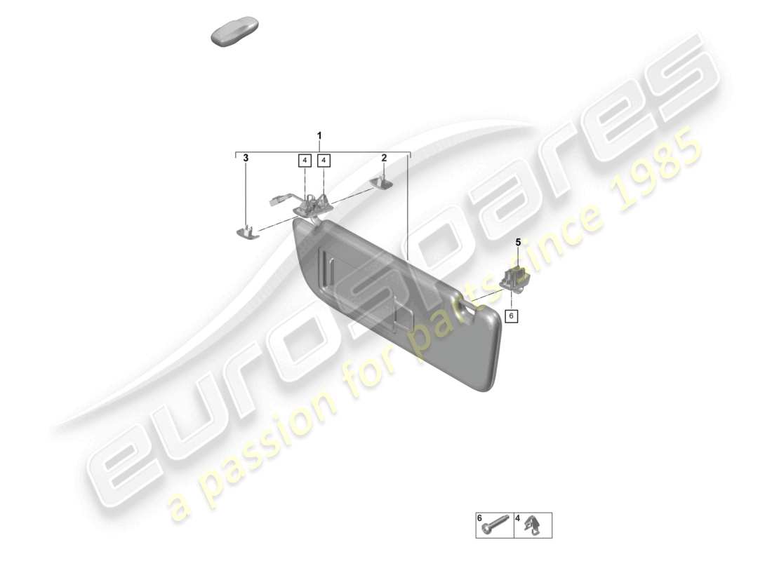 porsche 2024 (panamera 971-2) schema delle parti delle visiere parasole