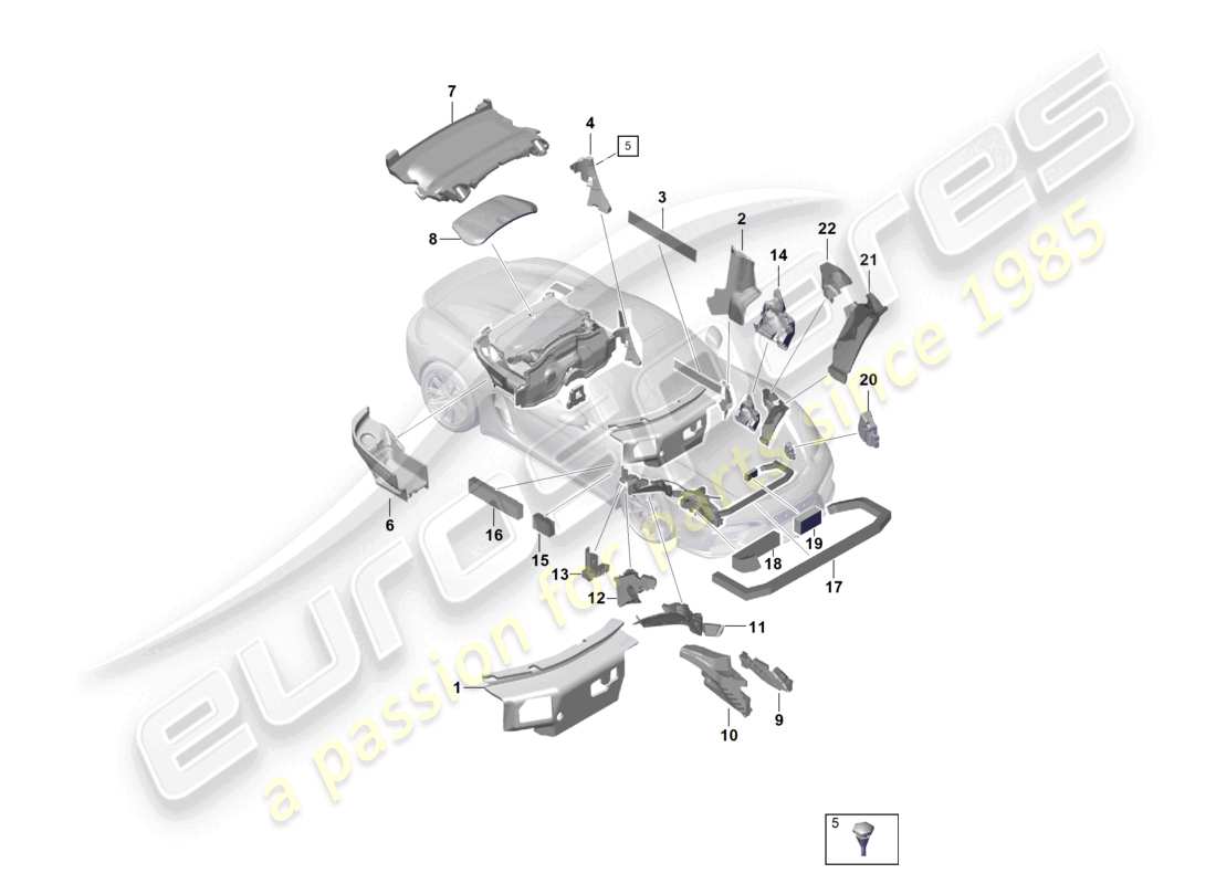 porsche 2023 (718 boxster spyder) diagramma delle parti dell'isolamento della carrozzeria (applicazione universale)