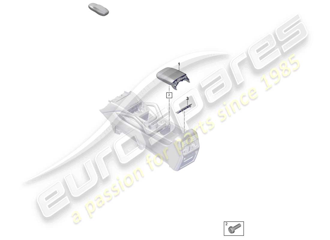 porsche 2023 (cayenne e3 pa) copertura della console centrale diagramma delle parti
