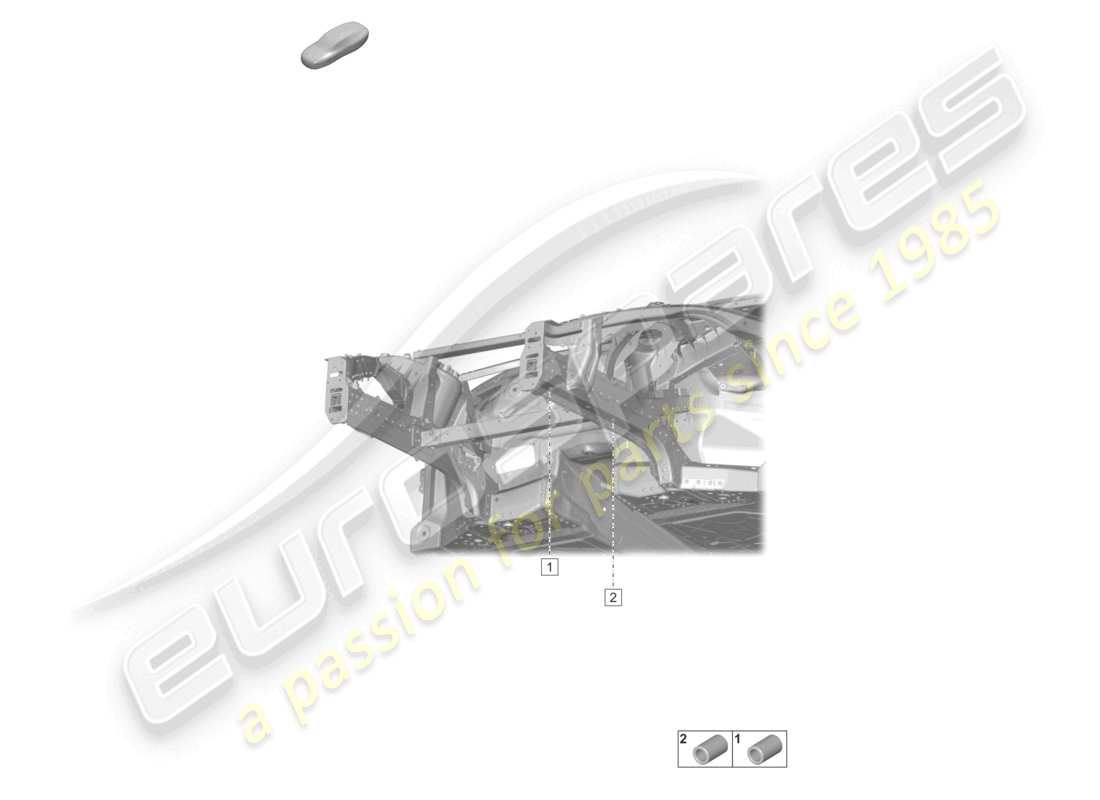 porsche 2020 (taycan 9j1-1) diagramma della parte anteriore del longherone