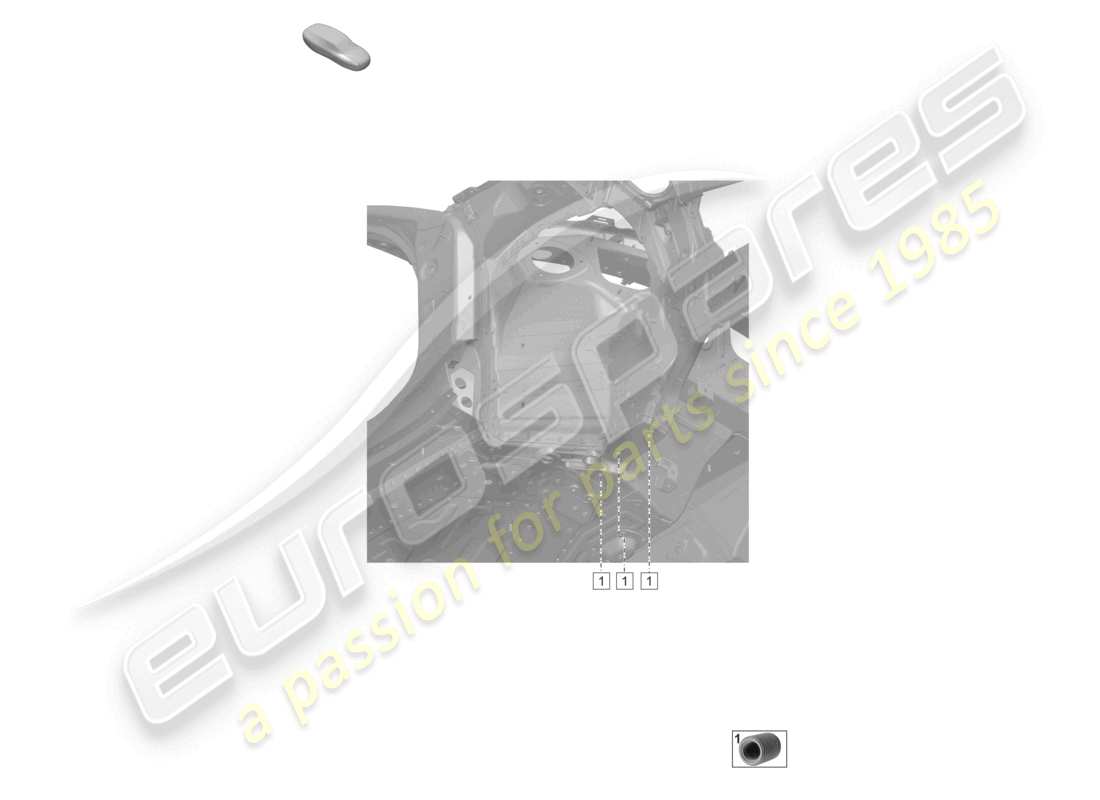 porsche 2024 (992-2 turbo / s) schema delle parti del sottoscocca del supporto dell'assale anteriore