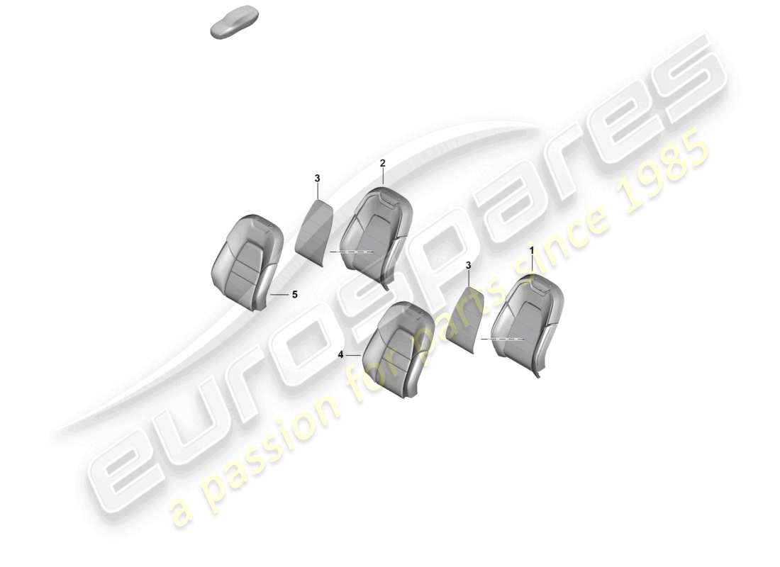 porsche 2026 (cayenne e3 pa) parte in schiuma rivestimento dello schienale sedile comfort diagramma delle parti