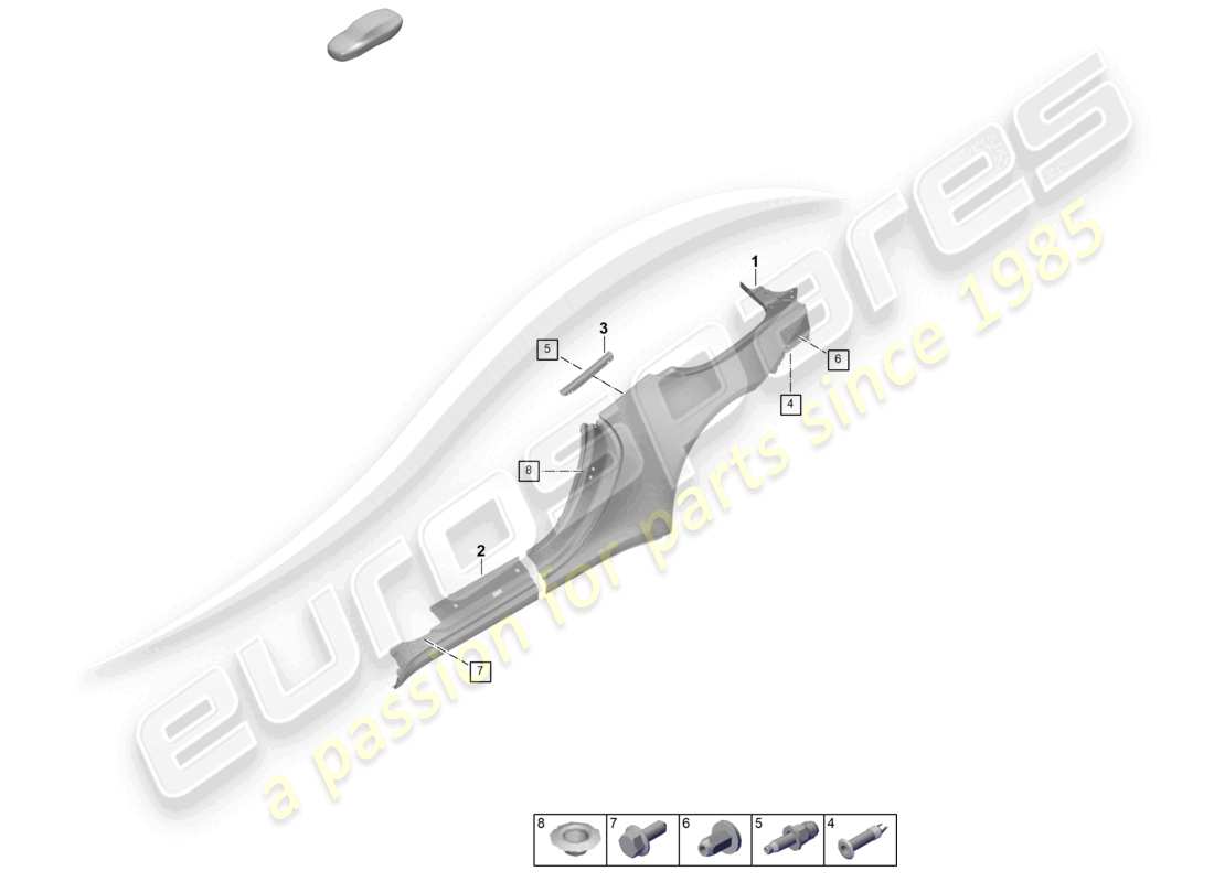 porsche 2024 (992-2) diagramma della parte laterale della cabriolet