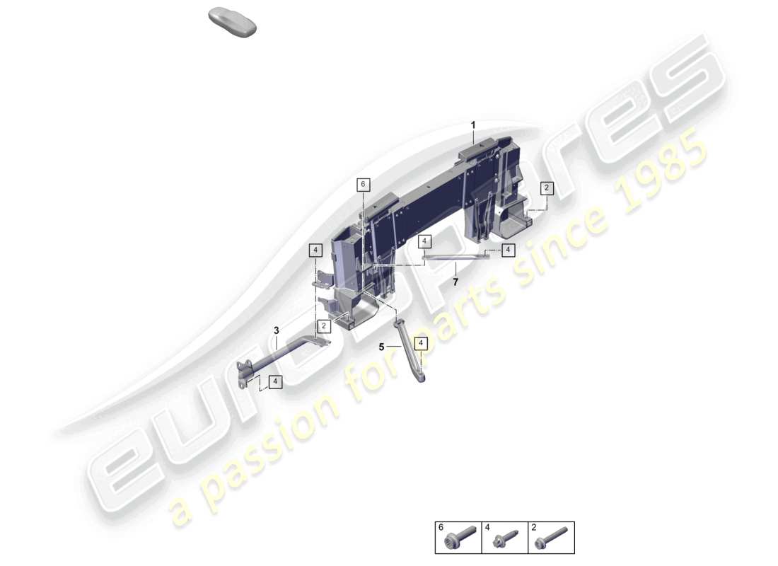 porsche 2024 (992-2) barra di protezione antiribaltamento diagramma delle parti