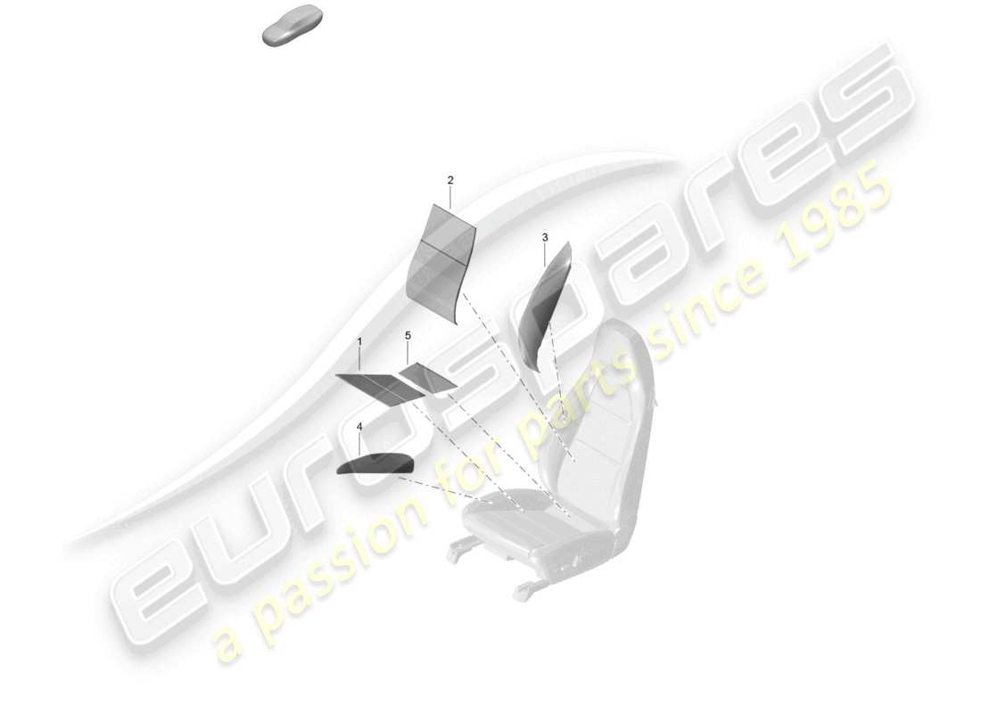 porsche 2024 (718 boxster spyder) elemento riscaldante sedile sportivo pieghevole sedile a secchiello schema delle parti