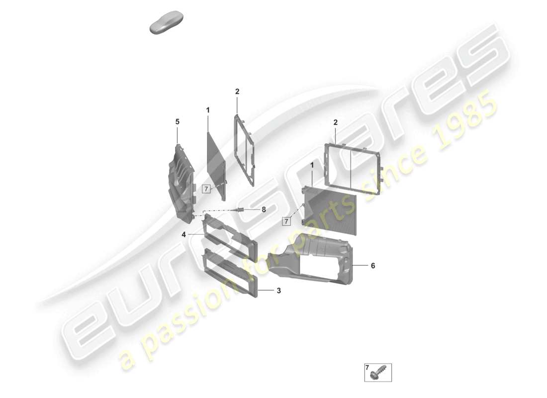 porsche 2023 (992-1) condensatore a/c alloggiamento guida aria pacchetto sport design schema delle parti