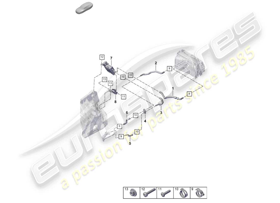 porsche 2026 (cayenne e3 pa) riscaldatore lhd circuito ad alta temperatura riscaldamento ad alta tensione (ptc) per veicoli con trazione ibrida schema dei componenti